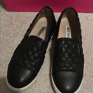 Steve Madden Black Quilted Slip-On Sneakers